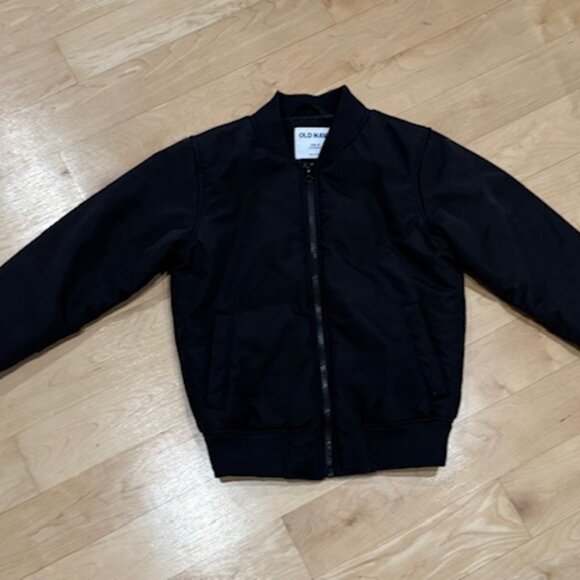 Old Navy Black Full Zip Bomber Jacket Boys Size Small 6-7 - Picture 2 of 5